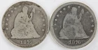 2 Cull 1876 Seated Liberty Quarters