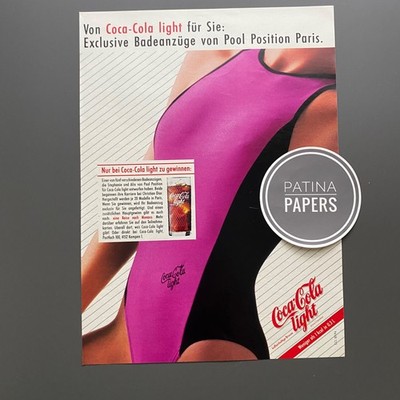 1987 Coca-Cola Light Pool Position Badeanzug Coke Vintage Retro Werbung Reklame