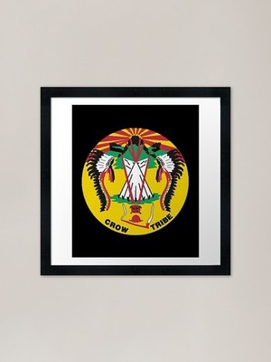 Krähe Nation Flagge Gerahmter Kunstdruck Gerahmtes Wandbild Poster Leinwanddruck Bild
