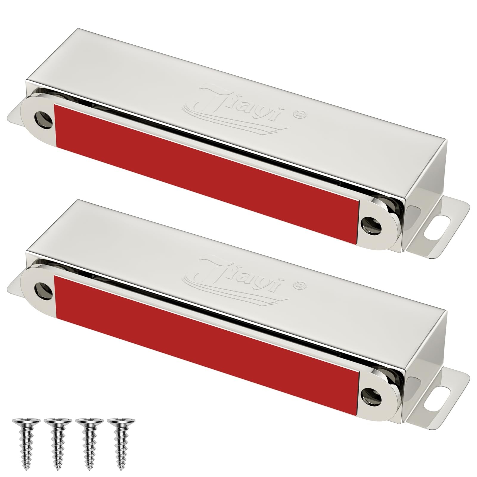 Magnetic Door Catch Jiayi 2 Pack Cupboard Magnets 2 - Large, Silver