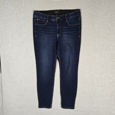 Curve Appeal Women Jeans 10/30 Dark Blue Denim 26" Inseam Stretch