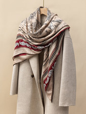 70 Cashmere 30 Silk Neckerchief Shawl 53'' cashew Print Scarf Bandana Wrap new