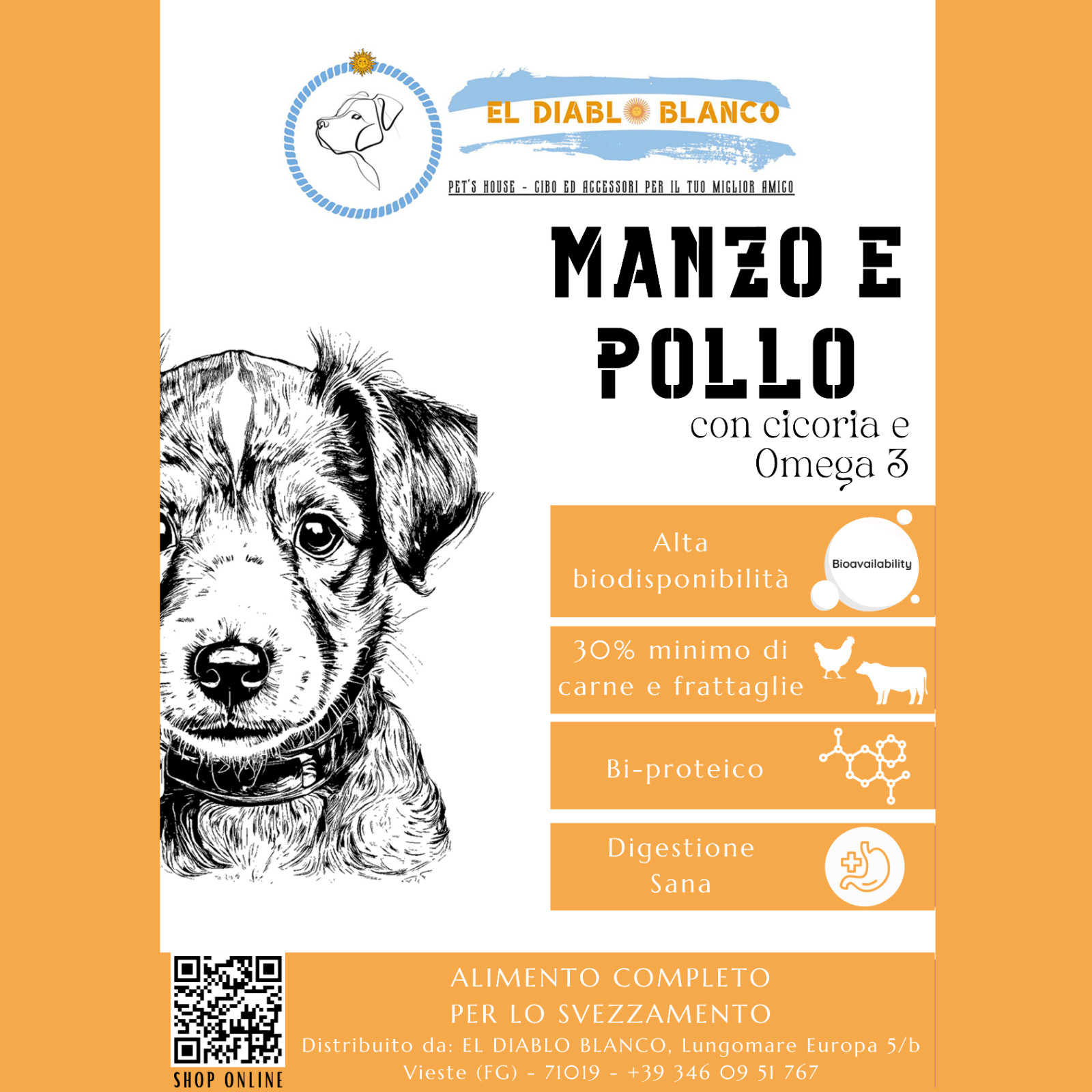 Alimento Starter Cuccioli Manzo e Pollo con Cicoria e Omega 3/6