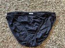 Vintage Vanity Fair Panties Size 8 XL Black Sheer Lace