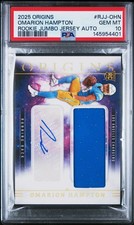 2025 PANINI ORIGINS ROOKIE JUMBO JERSEY AUTO #RJJ-OHN OMARION HAMPTON RC PSA 10