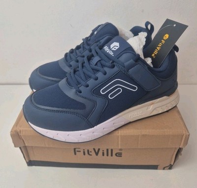 Fitville Rebound Core V7 Sportschuhe Herren extra weit geschnitten Größe UK 8,5 dunkelblau