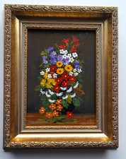 Öl Bild Blumen  13 x 18 cm. Preis reduziert 40%