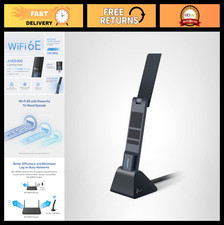 Tri-Band WiFi 6E USB Adapter for Desktop PC, Ultra-Low Latency, MU-MIMO, WPA3, W