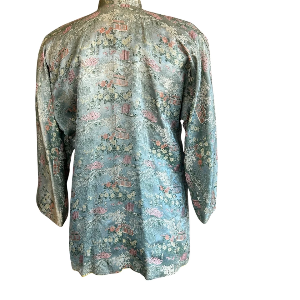 Vintage 40’s Lai Fong Honolulu Chinese Green Brocade Jacket - Image 2 of 4