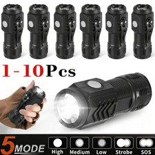 Tactical Flashlight Mini LED Torch Work Light Super Bright USB Rechargeable