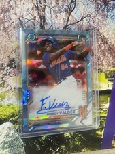 2021 Bowman Sapphire FREDDY VALDEZ 1st Rookie AQUA REFRACTOR AUTO #/99 Chrome RC
