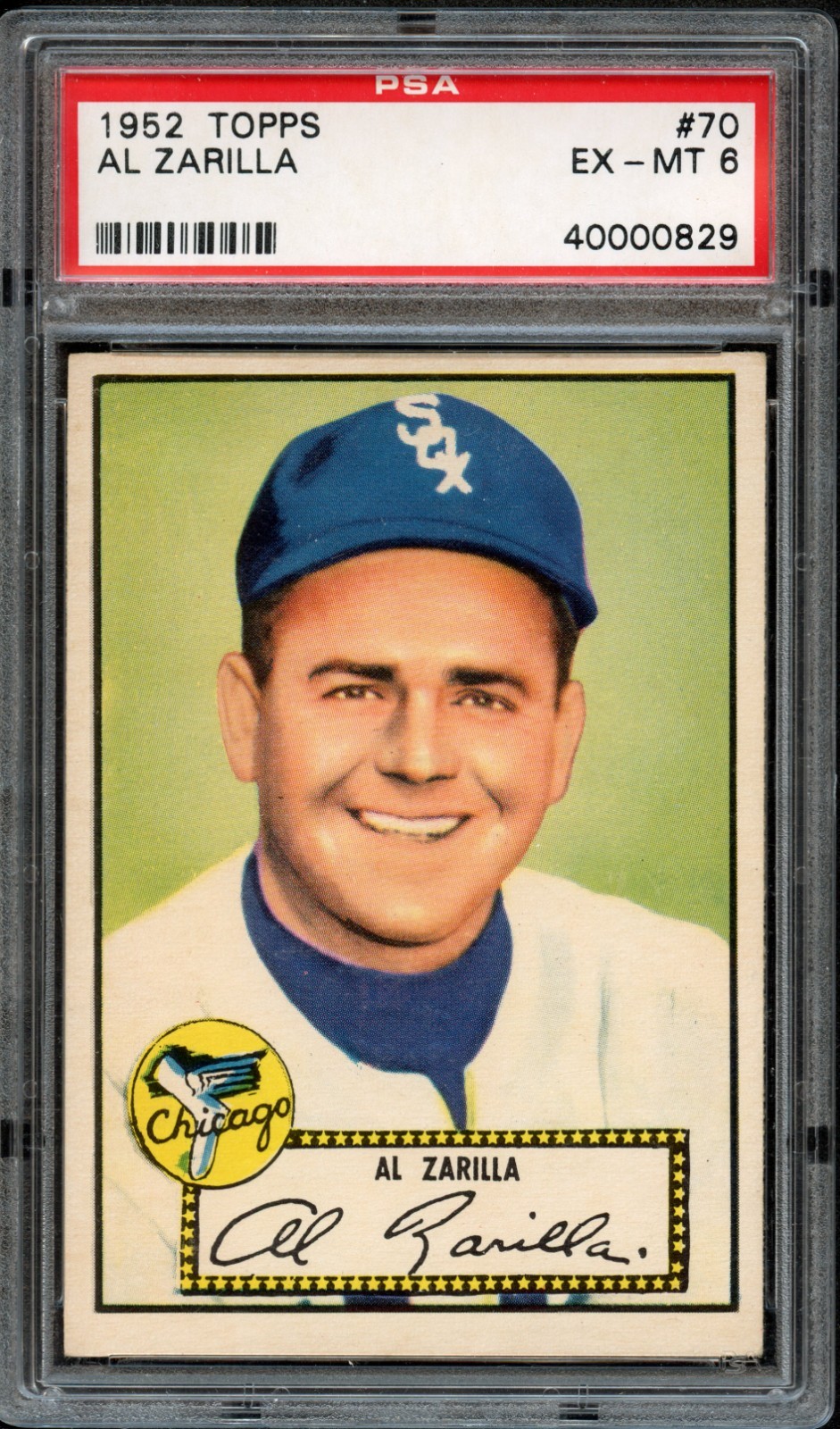 BB - 1952 Topps - #70 - Al Zarilla - PSA 6 - EX-MT