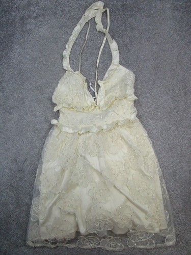 Lulus Kleid Damen Xs Beige Blumen Spitze Neckholder