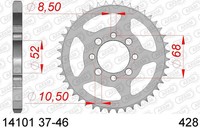 Kettenrad Stahl 40-ZäHne 428-Teilung FüR Suzuki RV 90 Van Van Bj. 1977-1981