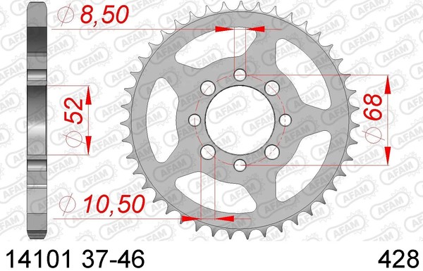 Kettenrad Stahl 40-ZäHne 428-Teilung FüR Suzuki RV 90 Van Van Bj. 1977-1981-image