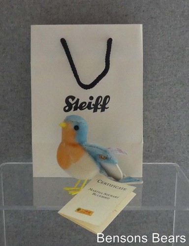 Steiff 2000 Martha Stewart Living Blue Bird Ornament Multi Mohair Ean 666100 - Picture 2 of 9