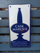 Cask Marque Pictorial Enamel Advertising Brewery Sign 