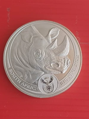 AFRIQUE DU SUD 5 RAND 2022 BIG FIVE RHINOCEROS SERIE II - Photo 1/3