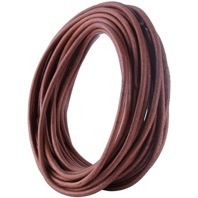 Lederschnur Rund 5mm Durchmesser 5Yards Lederband Natur Bastel Schmuck Anwend...