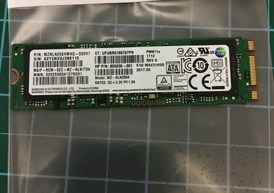SAMSUNG 256GB SSD Solid State Drive M.2 SATA MZNLN256HMHQ-000H1 MZ-NLN256A