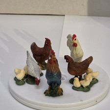 Schleich Rooster Hen & Baby Chickens Chicks F...