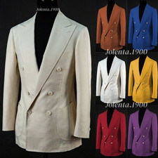 Wide Peak Lapel Men's Coat Casual Wear Jacket Double Breasted Tuxedos Blazer
