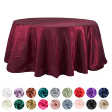 132" Accordion Crinkled Taffeta Round Tablecloth Wedding Party Event Decorations