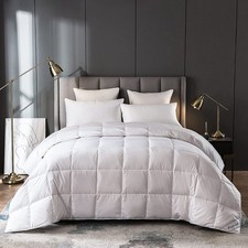 Lightweight White Goose Down Comforter Cooling Blanket Duvet Insert for Summe...