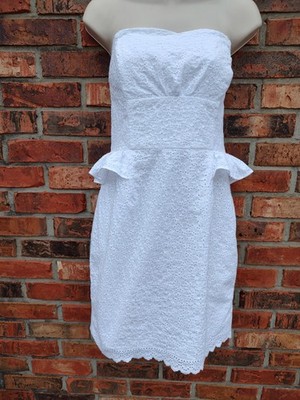 Nice Preown LILLY PULITZER  Eyelet Slipon Dress- White Size 6