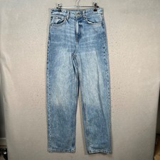 Zara Womens Size 4 High-Waisted Light Wash Straight-Leg Denim Jeans