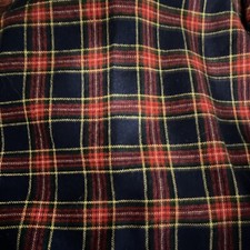 By 1/2 Yd, 60" W Red Navy Blue Yellow Scottish Tartan/Plaid Wool Fabric Vintage