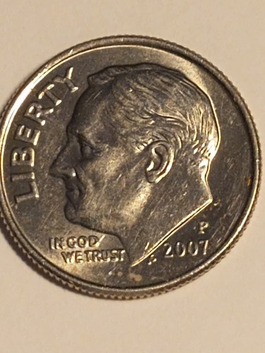 2007-P Roosevelt Dime - Shattered Reverse Die Error and Dubble Die - Picture 2 of 9