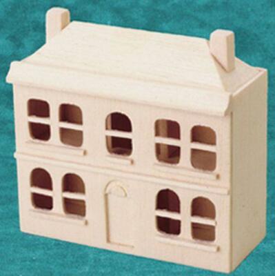 Miniature 1:144 Scale Natural Wood Dollhouse for the DOLLHOUSE Rounded Windows