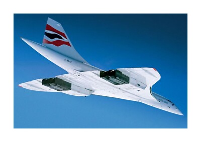 Concorde from below A4 reproduction picture poster with choice of frame