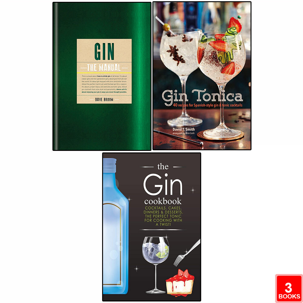 Gin The Manual, Gin Tonica, The Gin Cookbook 3 Books Collection Set NEW