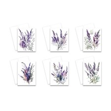 12 Assorted All Occasion Notecards Blank with Envelopes - Lavender  2 of Each 