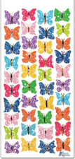 Violette Stickers 2 Sheets Mini Glitter Butterflies Bright Colors Red Pink