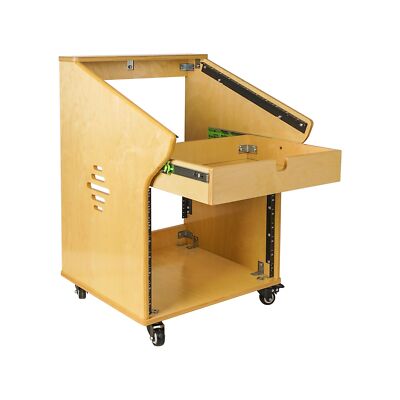 Sound Town DIY Solid Baltic Birch Plywood Studio Rack with 11U Slant Mixer To...