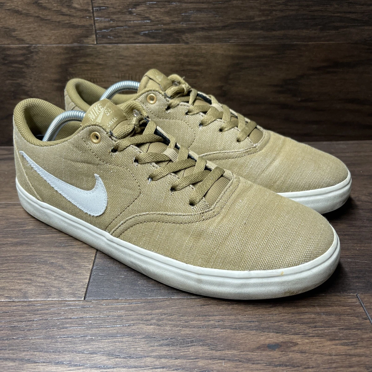 Refinar silencio Eh RARE Nike SB Check Solar Golden Beige Canvas Premium Sneakers Sz 11.5  844493-211 | eBay