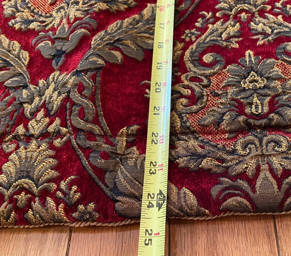 CROSCILL IMPERIAL EMPRESS Standard PILLOW SHAM Red Gold Brocade CHENILLE 25x30 - Image 2 of 4