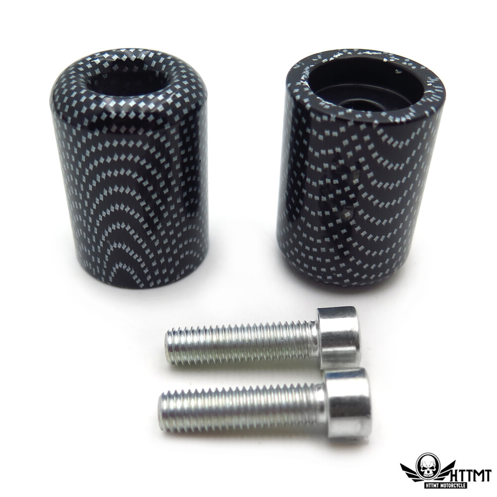Grip Bar End Slider Kit Rubber Carbon For Kawasaki 2006-07
