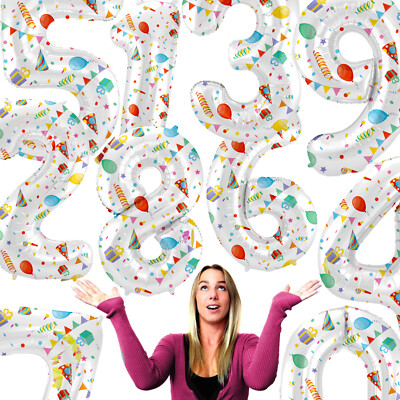 FOLIENBALLONS HAPPY BIRTHDAY ZAHLEN - 86cm Geburtstag Party Deko Helium Ballons