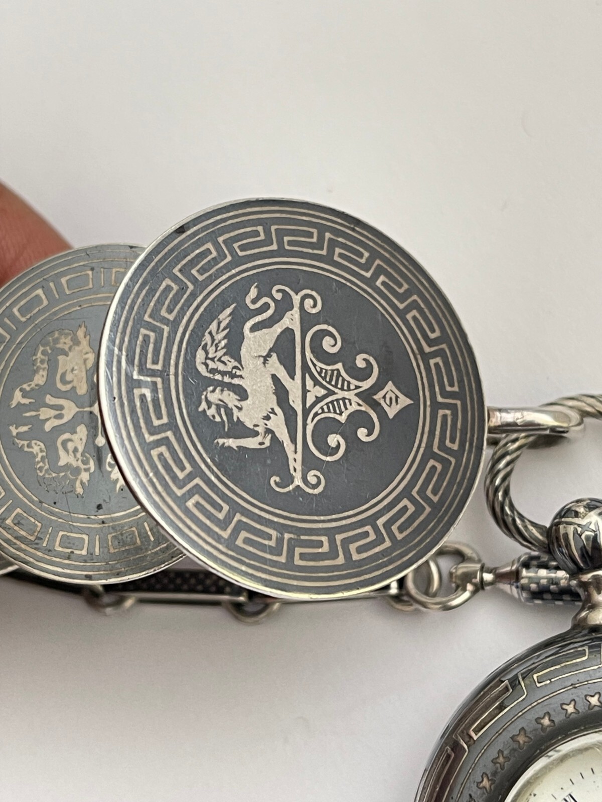 Antique Pocket Watch Solid Silver & Enamel Full S… - image 15