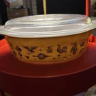 Vintage Pyrex Early American 2.5 Quart Oval Cassarole #45 With Lid