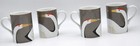 Set Of Four Vintage Fitz And Floyd Malay Crane Fine Porcelain Mugs Cups