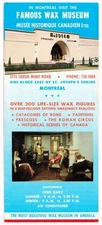 Vintage Musee Wax Museum Montreal Canada Brochure Leaflet 1960s-1970s
