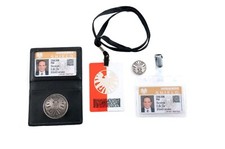 Agents of Shield Badge Holder Set Phil Coulson ID Card Leather Wallet with Coin