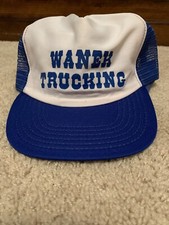 Vintage Wanek Trucking Snapback Trucker Hat Mesh Made In The USA Blue