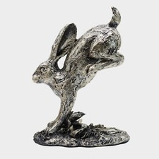 Jumping Hare Antique Gold Resin Wildlife Rustic Ornament Bunny Home Garden Decor