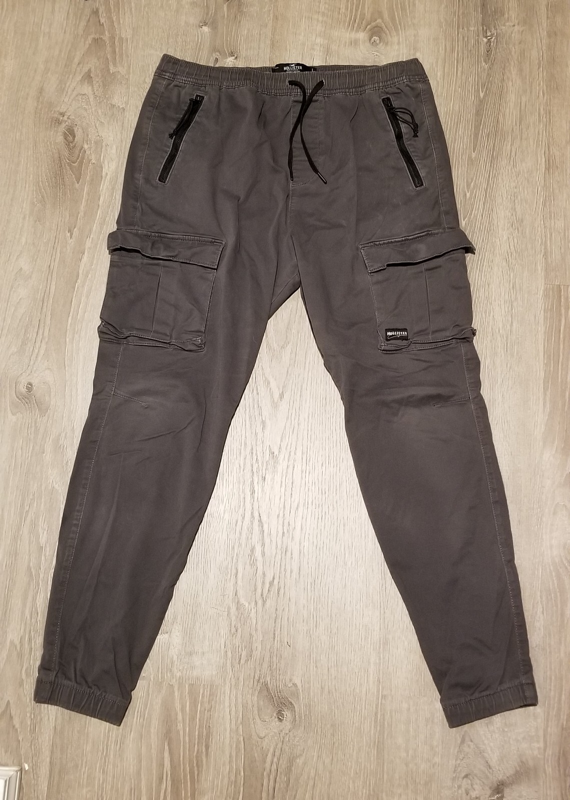 Hollister Cargo Skinny Jogger Pants Mens Size Large Gray